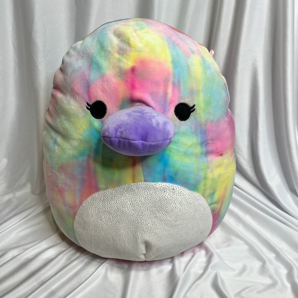 Squishmallows Brindall Tie Dye Platypus Plush Stuffed Animal Toy Purple Beak 14"